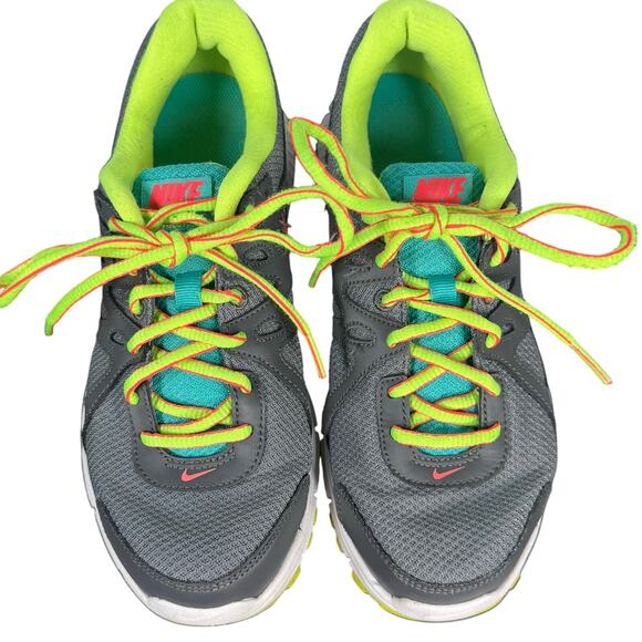 Nike Revolution 554900-026 Women’s Running Shoes Gray Neon Green Pink Size 7.5 - Picture 7 of 9